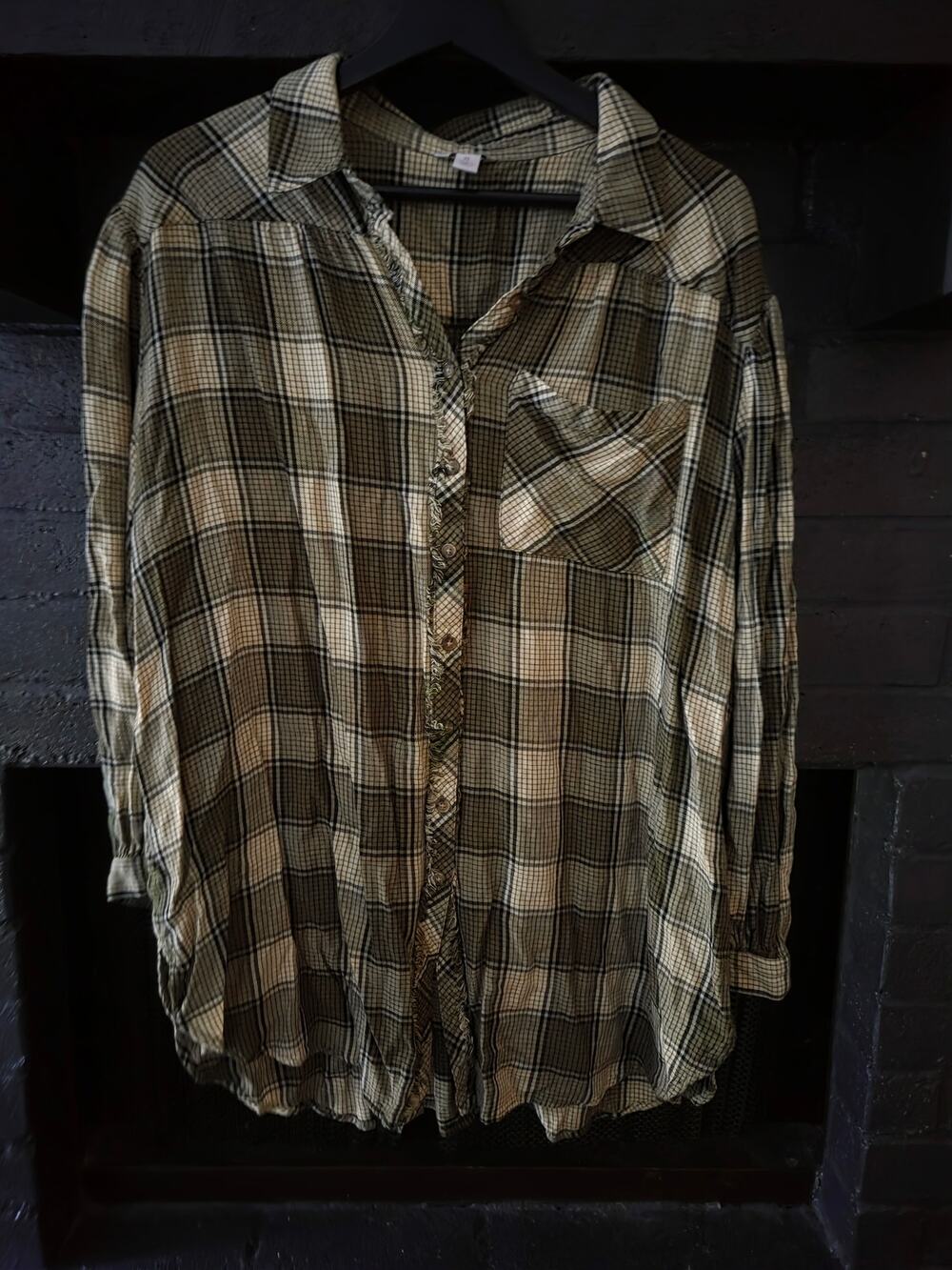 Cato Green Plaid Long sleeved Button down shirt XL